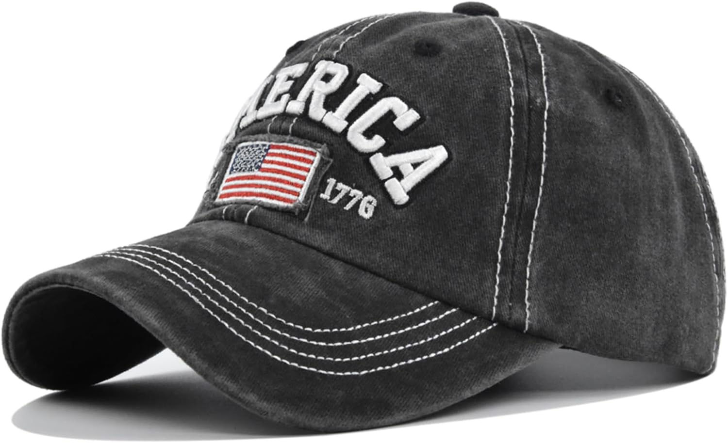 Cot-Oath Mens Baskeball Cap Women Hat American Flag Hat Unisex Adjustable Trucker Hat Retro Dad Mom Gift