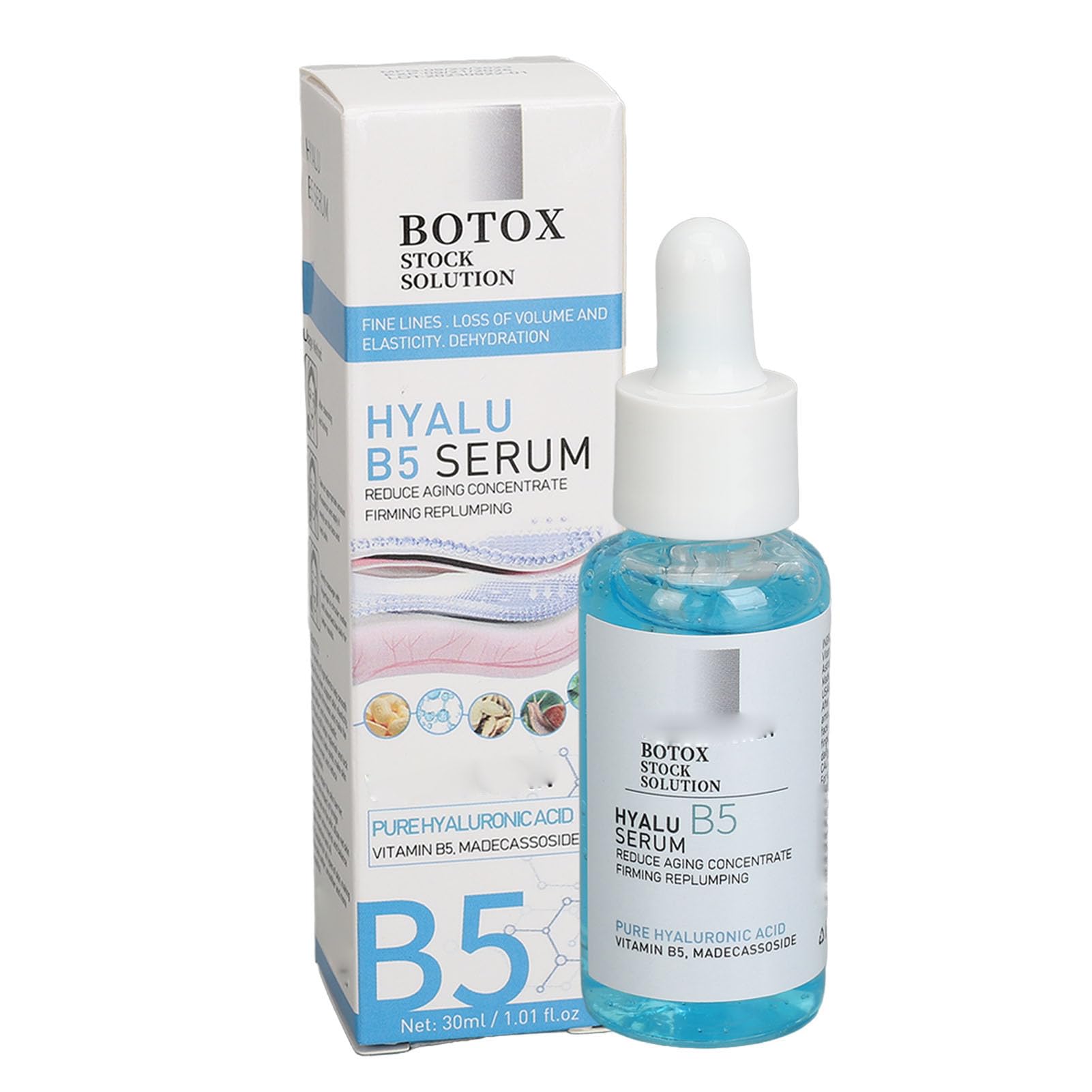 Moisturizing B5 Serum, Reduces Wrinkles, Lightens Spots, Repairs & Revitalizes Skin, 30ml x 3, with Organic Matter for Face