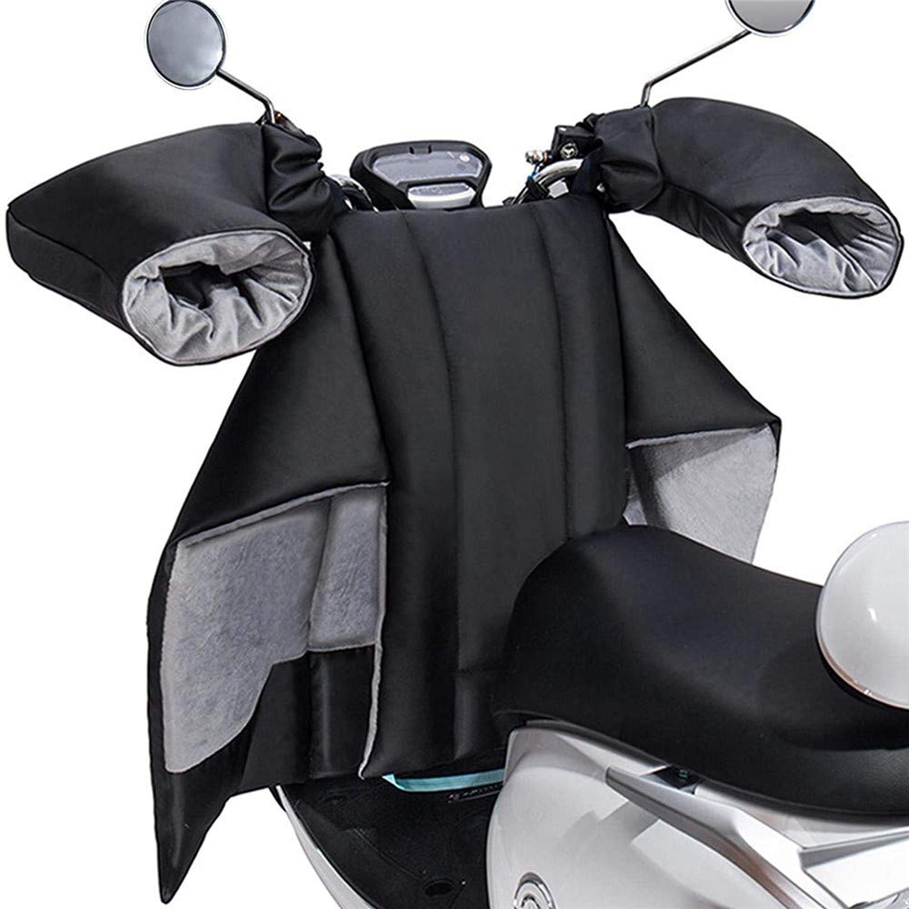 Housse De Moto Scooter Leg Cover, PU Cuir Imperméable Hiver Moto Électrique Pare-Brise Pare-Soleil, Augmenter L'épaississement Plus Velours Imperméable À La Pluie,B