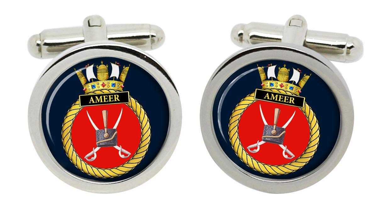 HMS Ameer, Royal Navy Cufflinks in Box