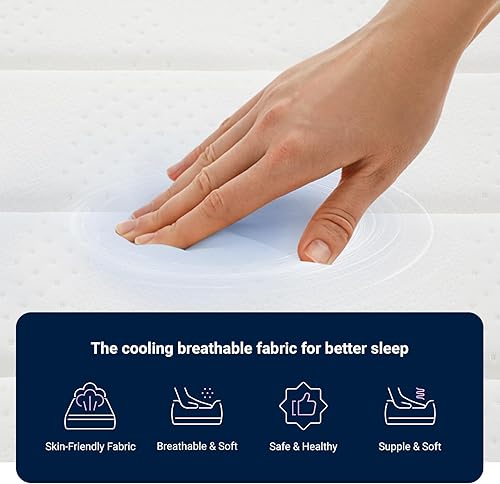 Miniatura 4 de Avenco Colchón King de 12 pulgadas, firmeza media, tamaño King en una caja, colchones híbridos con resortes helicoidales Smarts para aislamiento de