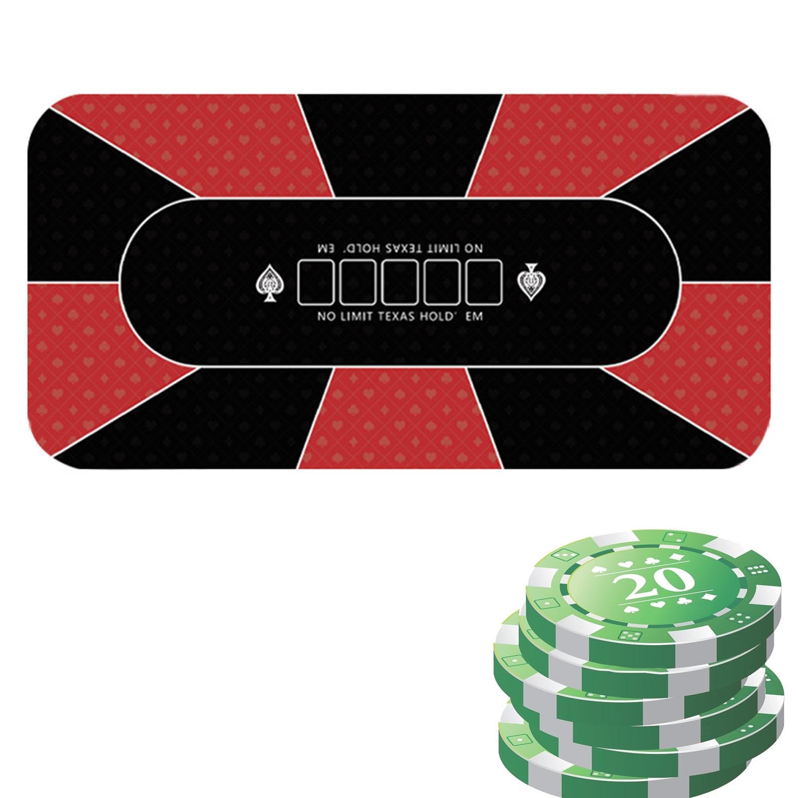 Nappe de table - Nappe de poker - Grand tapis de table - 120 x 60 cm - Antidérapants - Tapis de table de poker pour poker Texas Holdem - Jeux de cartes