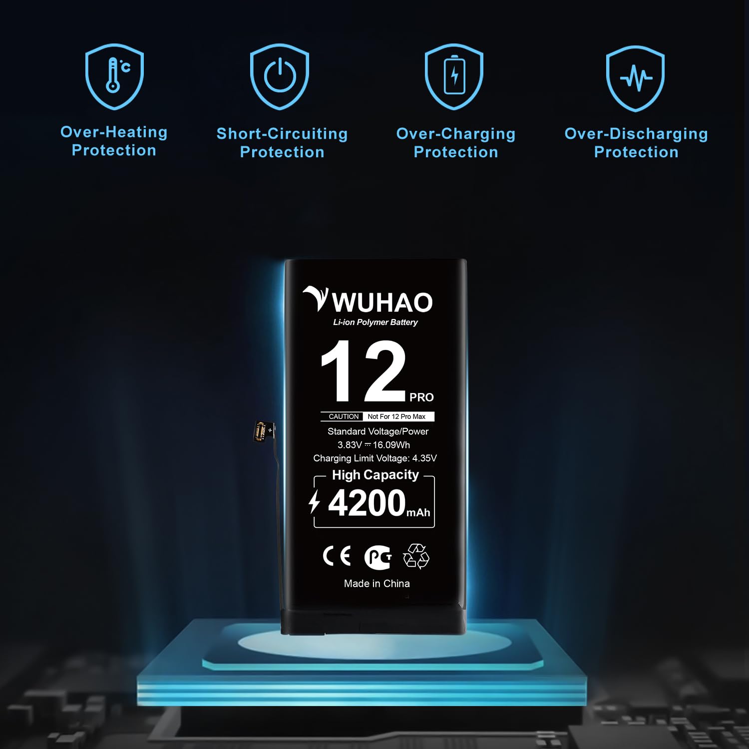 Amazon.com: WUHAO 適用於iPhone 12 Pro 電池升級3600mAh 適用於iPhone