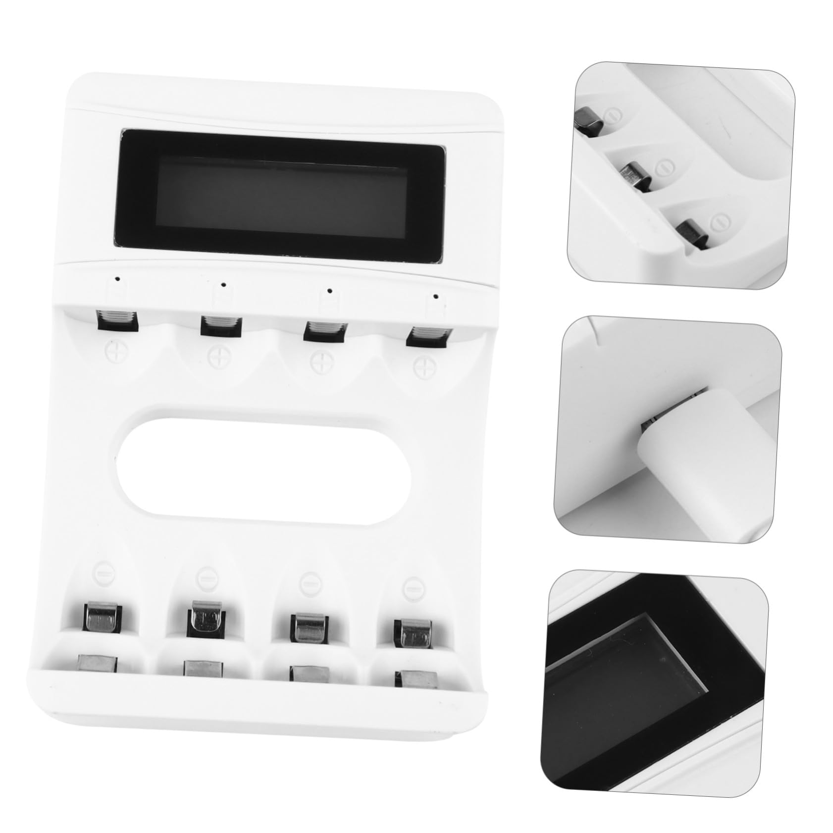 jojofuny 3pezzi Caricatore Usb Lcd Per Batterie Ricaricabili Slot Con Display Intelligente e Sicurezza Automatica Carica Batterie Contemporaneamente Interruzione Automatica Caso Di