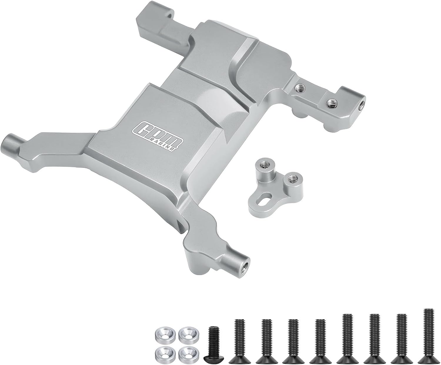 GPM 6061-T6 Aluminum Steering Servo Mount Chassis Brace for Axial SCX10 III Jeep JLU JT Gladiator Bronco CJ-7, 1/10 RC Crawler Upgrade Parts (Black)