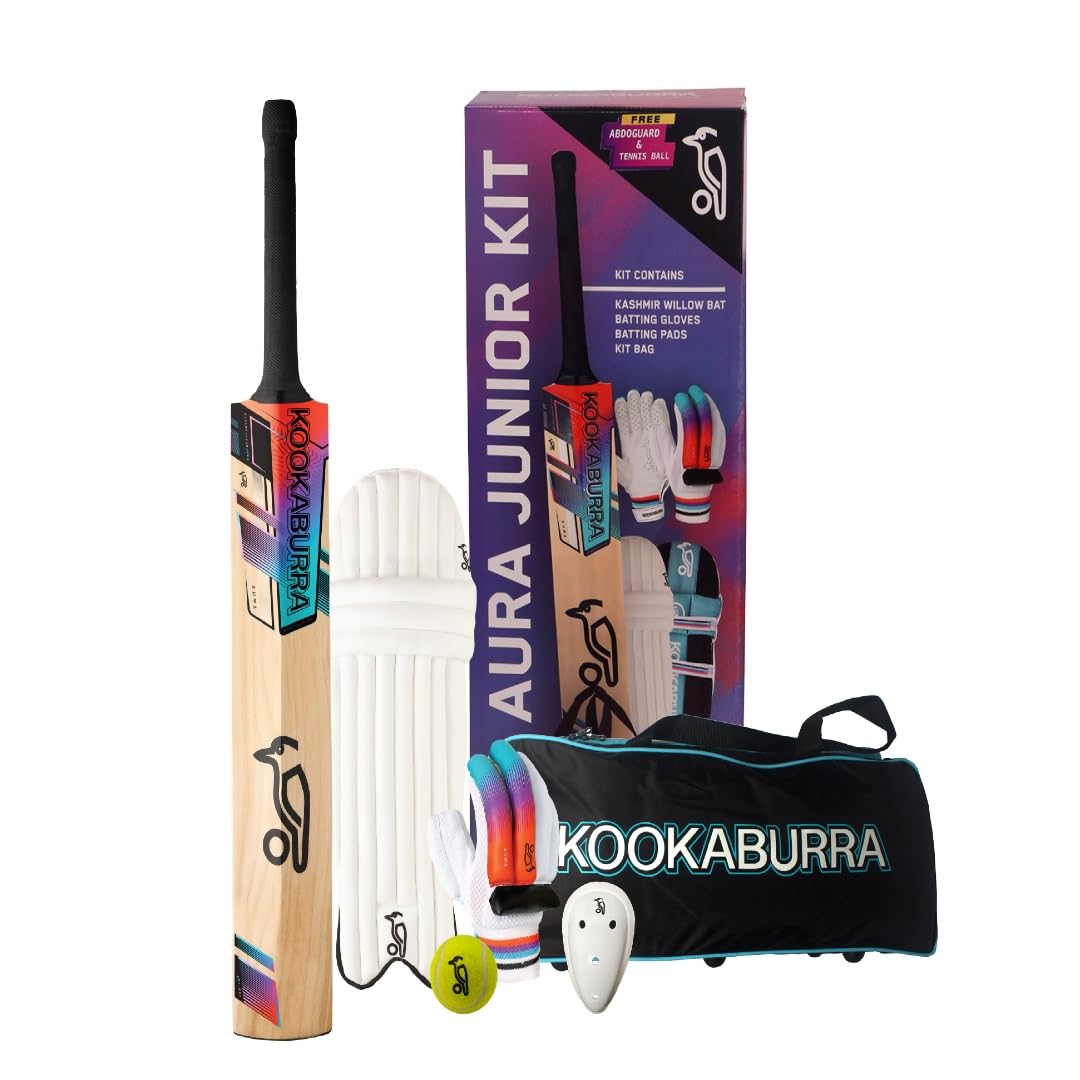 Kookaburra Aura Pro 9.0 Junior Cricket Kit | Kashmir Willow Bat | Full Cricket Set Without Helmet (No-4)-picture-17
