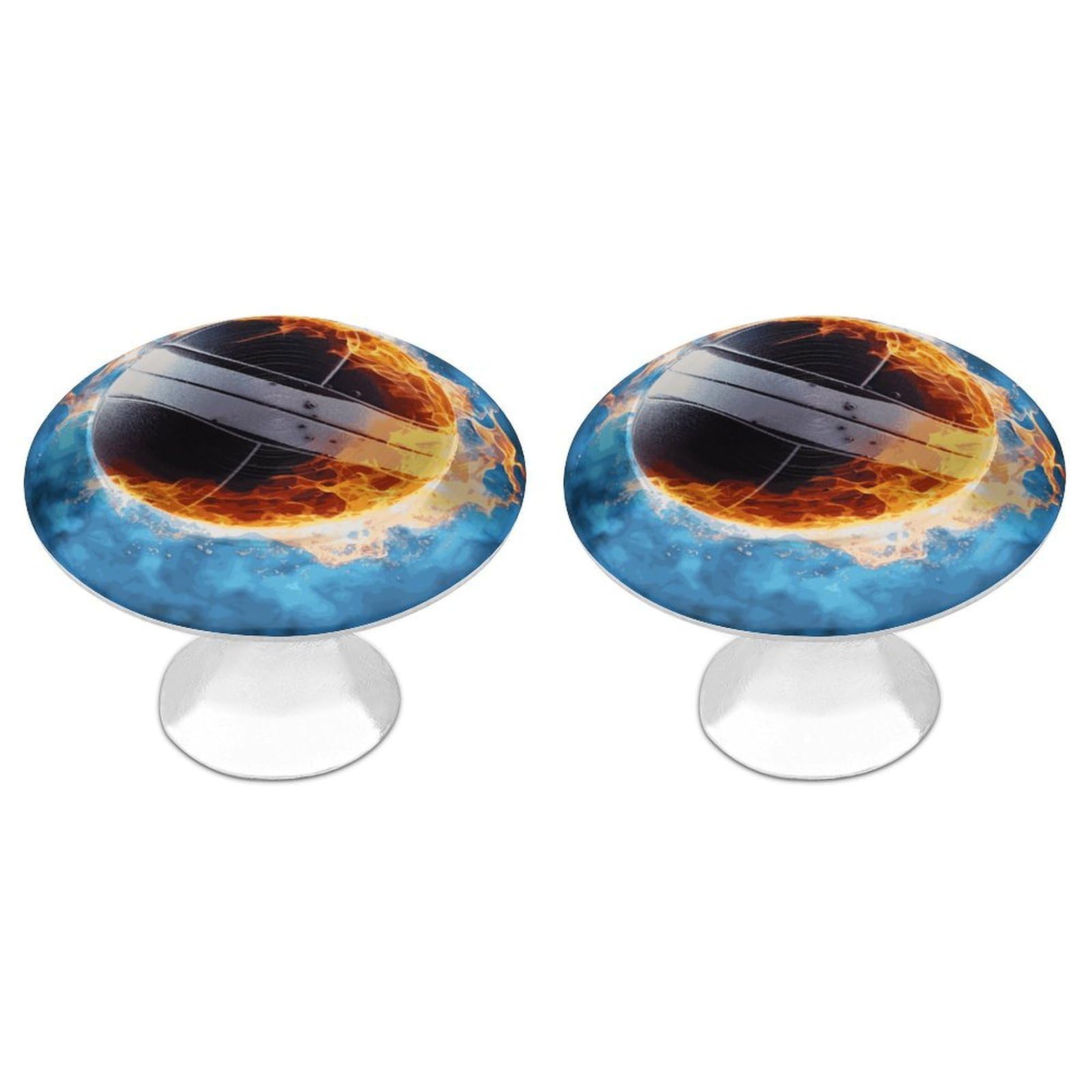 Btcowzrv Style Ice And Fire Volleyball 2 Pack Cabinet Knobs Drawer Pulls