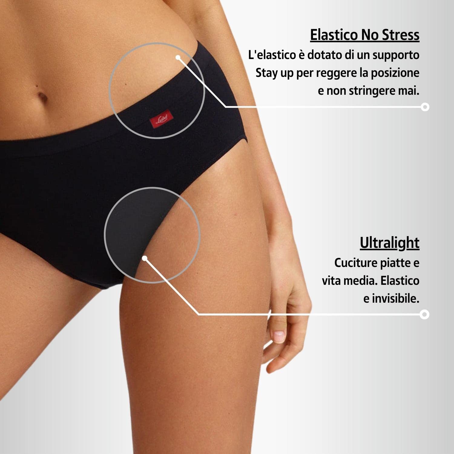 Intimitaly Set 6 Slip Donna Cotone Vita Alta Mutande Donna Cotone Midi Anallergiche Anatomiche