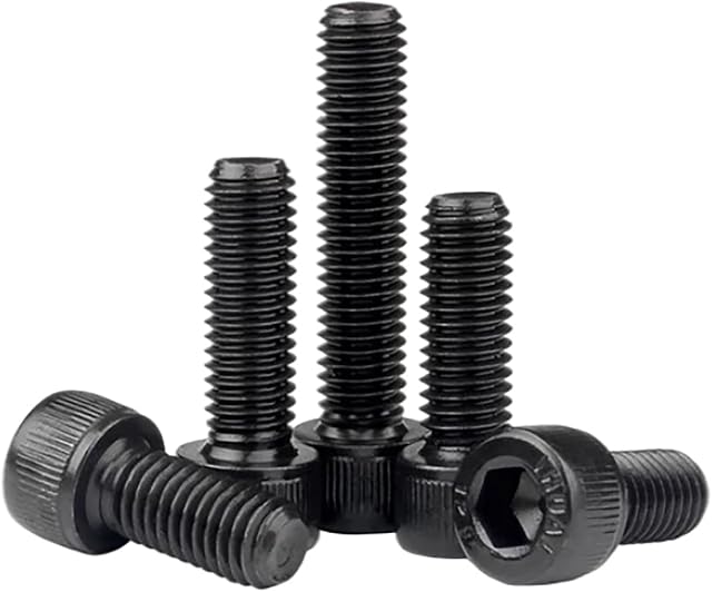 FandWay Hex Socket Head Cap Machine Screw, Black 12.9 Grade Alloy Steel, M4x8/12/16/20/30mm Cheese Head Bolts Allen Socket Drive Screws Assortment Set With Allen Key(25-Pieces/each)