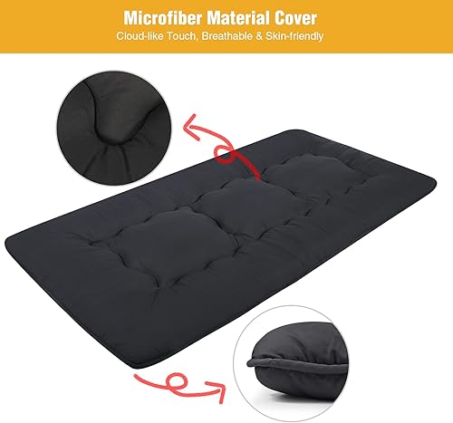 Miniatura 4 de REDCAMP Colchón japonés para adultos, colchón plegable con futón enrollado, cama gruesa para el suelo, tamaño individualQueen, color gris