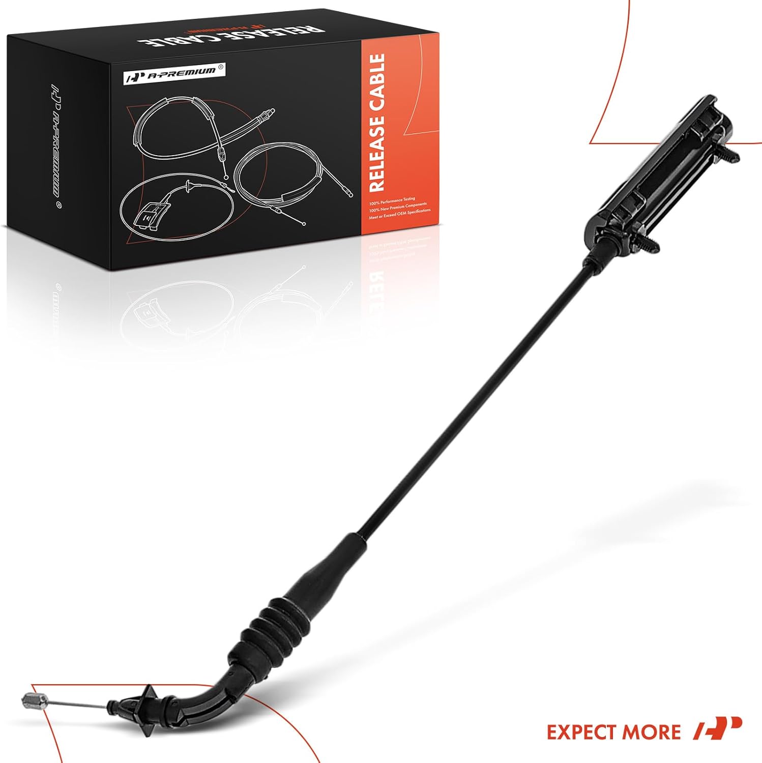 A-Premium Front Hood Latch Release Cable Without Handle Compatible with Ford Edge 2015-2020 & Lincoln MKX 2015-2018, Nautilus 2019-2020, 9.173 Inch, Replace# FT4Z16916A