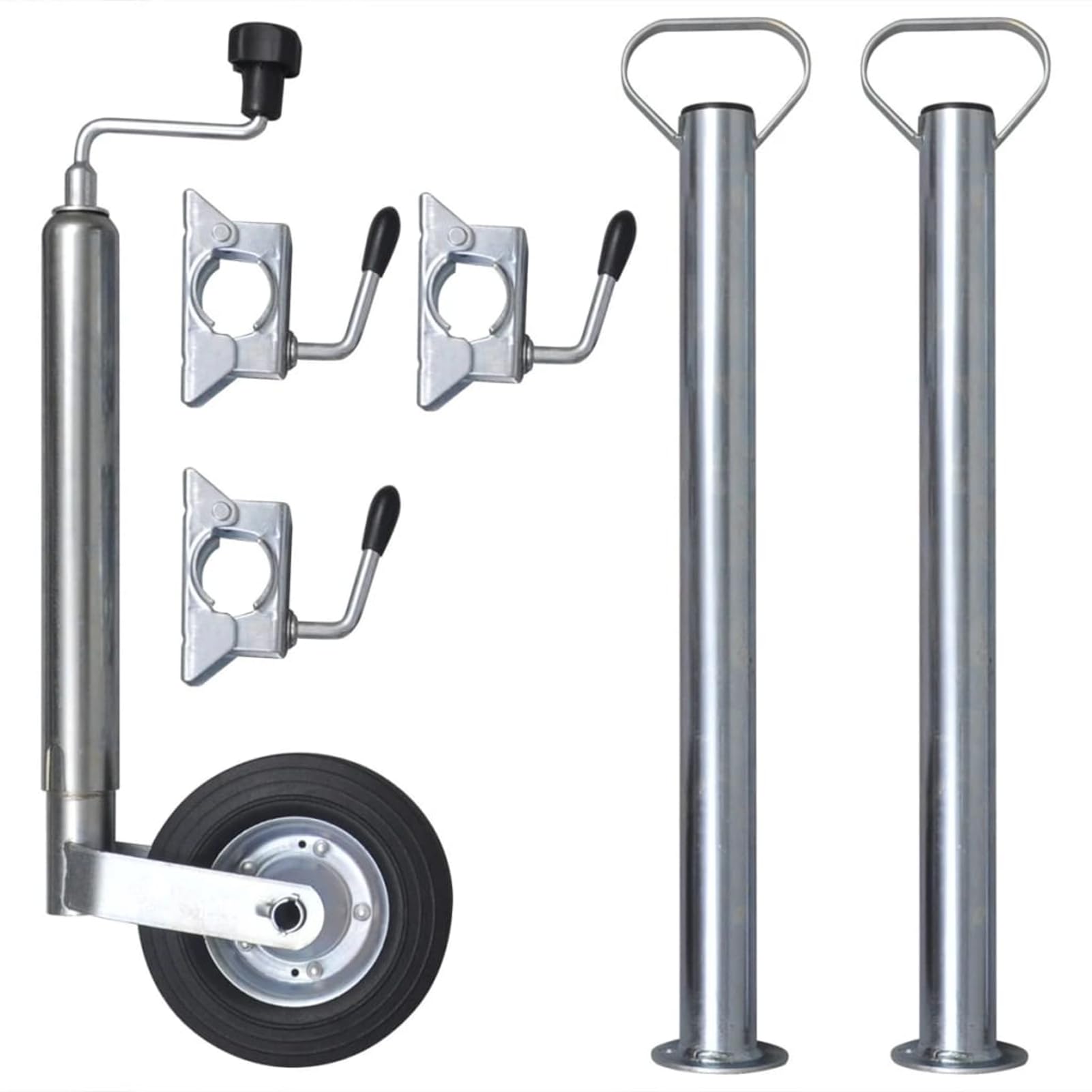 Gecheer Rueda Jockey de Remolque: Capacidad 150 kg, Ajustable 53-75 cm, Acero Galvanizado, para Remolques y Caravanas Modelo YHSLRZJ-210308ES