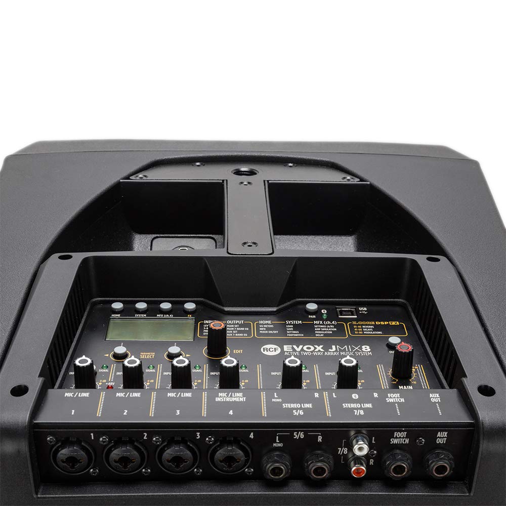 RCF JMix8 Mix-Aktiv-Lautsprechersystem, 1400 W, inkl. digitalem Mischband, PA inkl. Abdeckungen