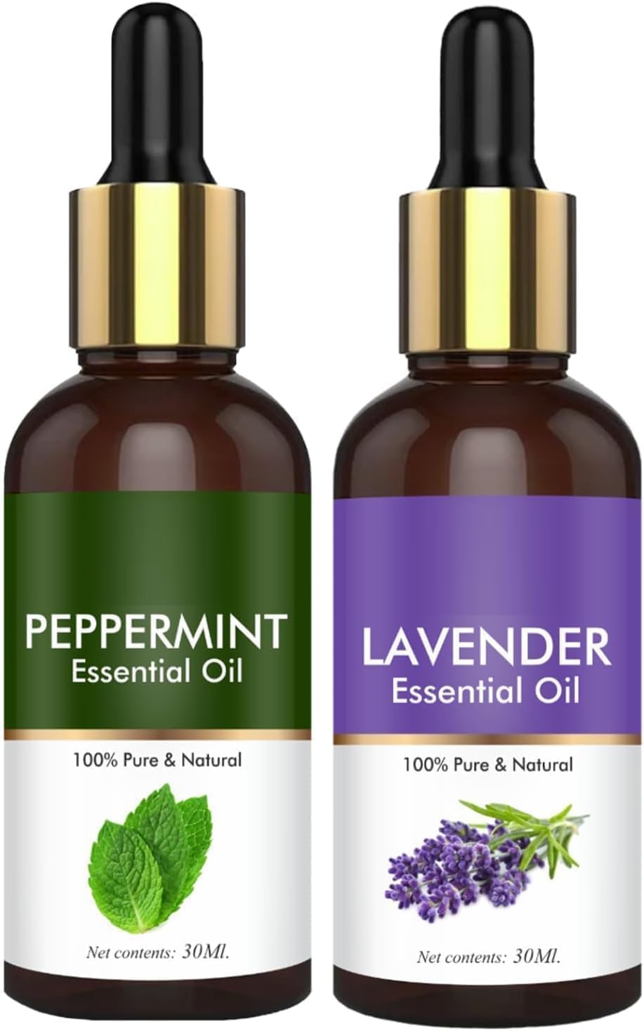 Lavender Essential Oil & Peppermint Natural Essential Oil | for Hair Growth, Massage, Sleep & Diffuser | for Women and Men Combo (Pack of 2)