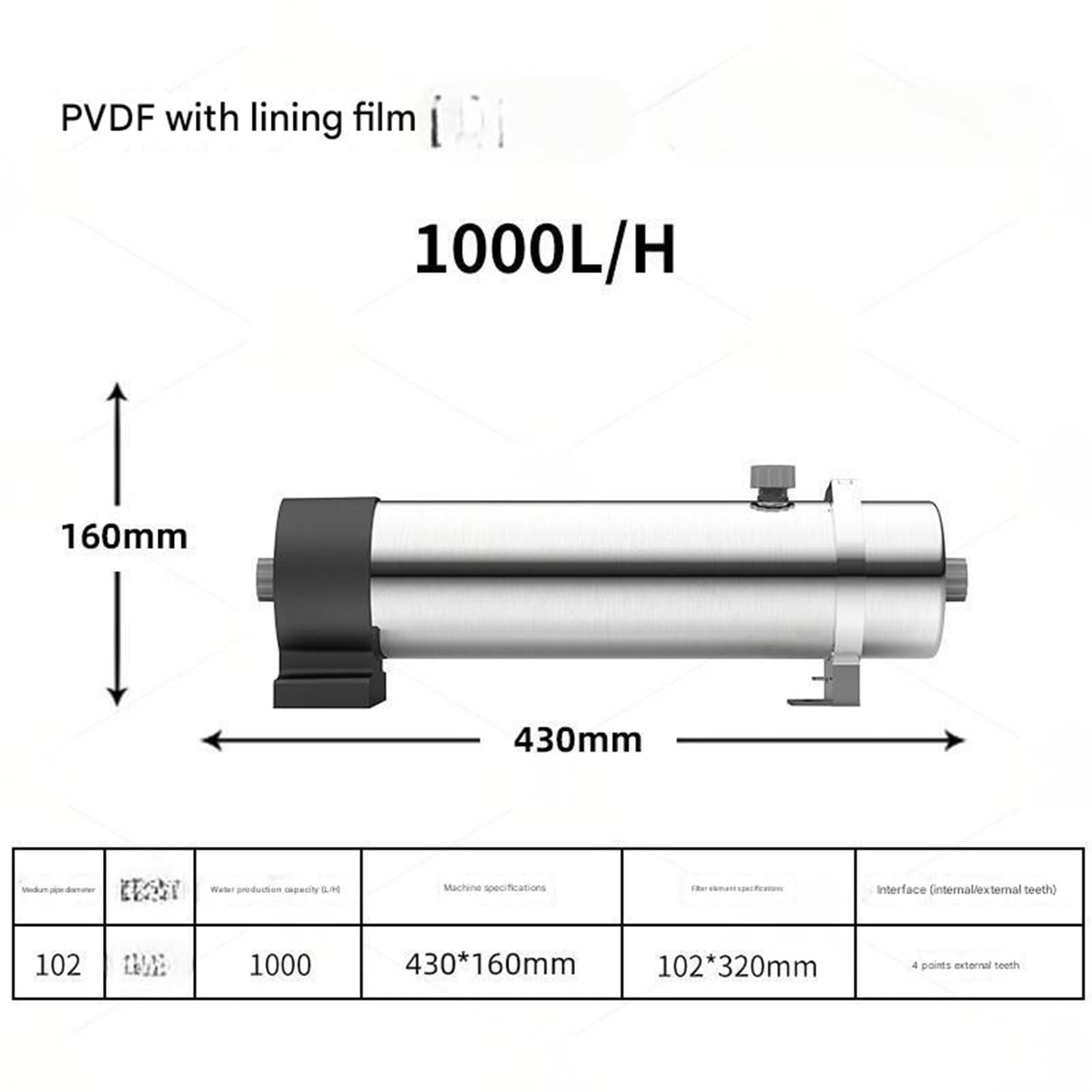 Purificador de agua central acero inoxidable 1000L ultrafiltración alto flujo for toda la casa Filtro subterránea y del grifo en el sabor del agua. Fácil instalación