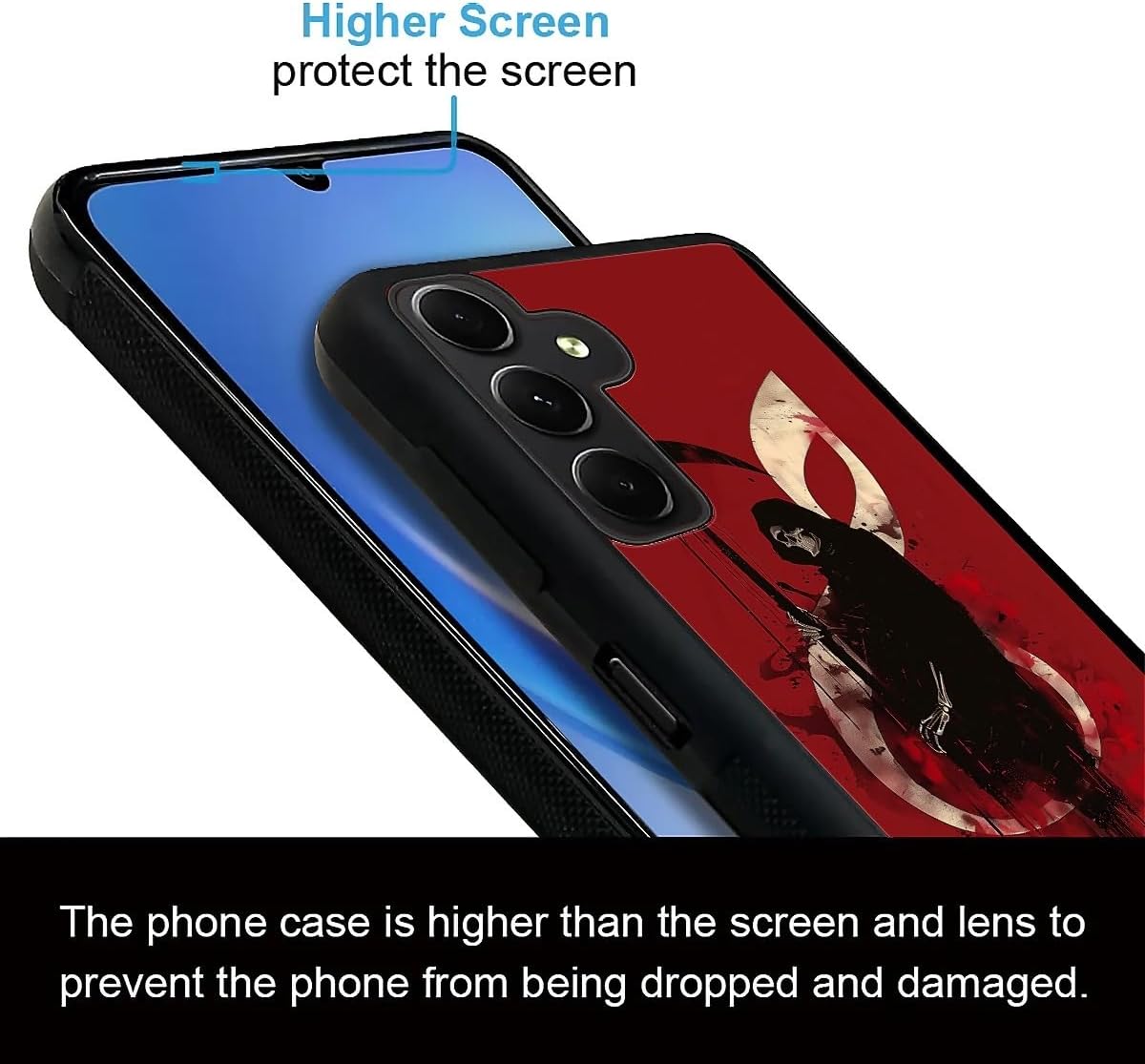 CARLOCA for Samsung Galaxy S22 Ultra Case, Black Skull Reaper Music Red Pattern Ultra Protection Shockproof Soft Silicone TPU Non Slip Back image 4