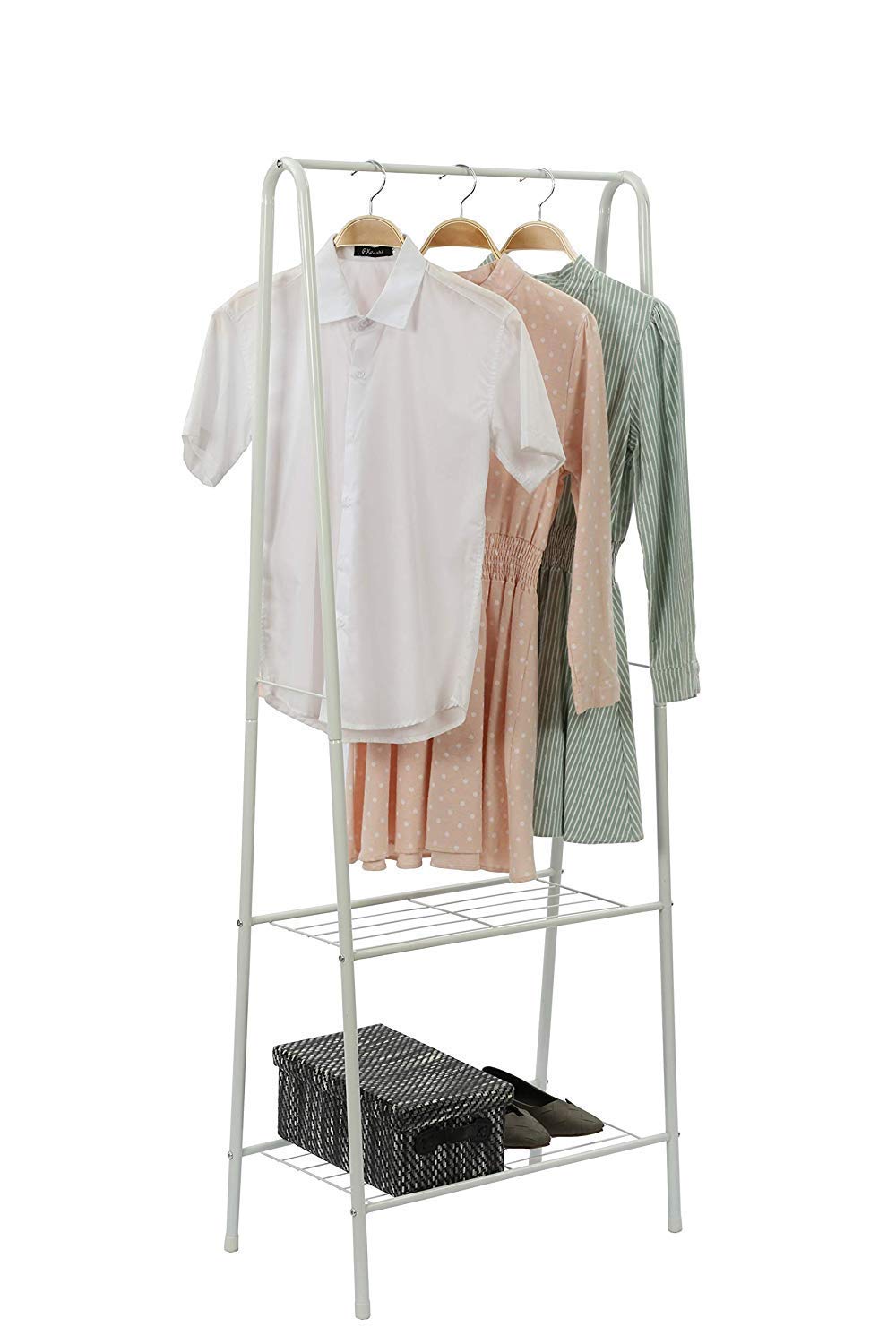 Floor Hanger Standing Coat Rack, Wrought Iron Coat Rack Hanger Creative Fashion Bedroom for Hanging Clothes - White [Made in India]