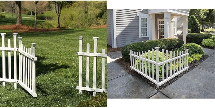 Zippity Outdoor Madison Vinyl Gate Kit with Fence Wings 62in W x 30in H and Corner Picket Accent Fence 42in W x 30in H, White