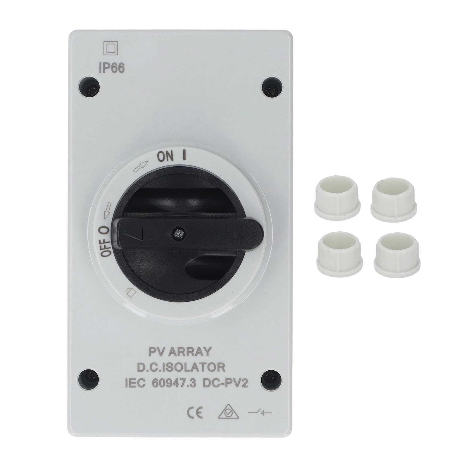 Ejoyous Sezionatore CC Fotovoltaico IP66 PC Sezionatore CC Fotovoltaico 1000 V 32 A Design Compatto con Serratura per Sistemi Solari Collegati Alla Rete di Barche RV e Fuori Rete
