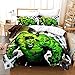 Agmdno Parure de lit Enfant Hulk,Housse de Couette 140x200 cm + Taie d'oreiller 80x80 cm Avengers,Microfibre Housse Couette ado (J,140x200cm+75x50cmx1)