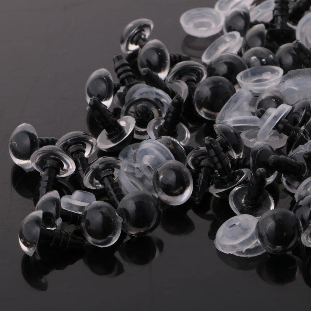 atorse™ 100 pieces plastic safety eyes with backs for bear doll diy craft 10mm clear|toys & hobbies | stuffed animals | other stuffed animals