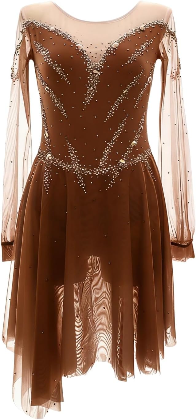 Ice Skating Dress Long Sleeve Customizable Uniformes De Ice Inmigration Breathable Twirling Uniforms