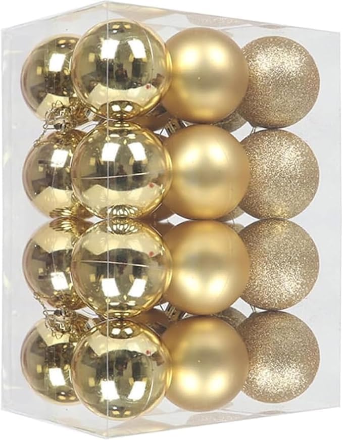 X-YSUNEAS 24 Stück Goldener Weihnachtsball, Weihnachtsbaubles...