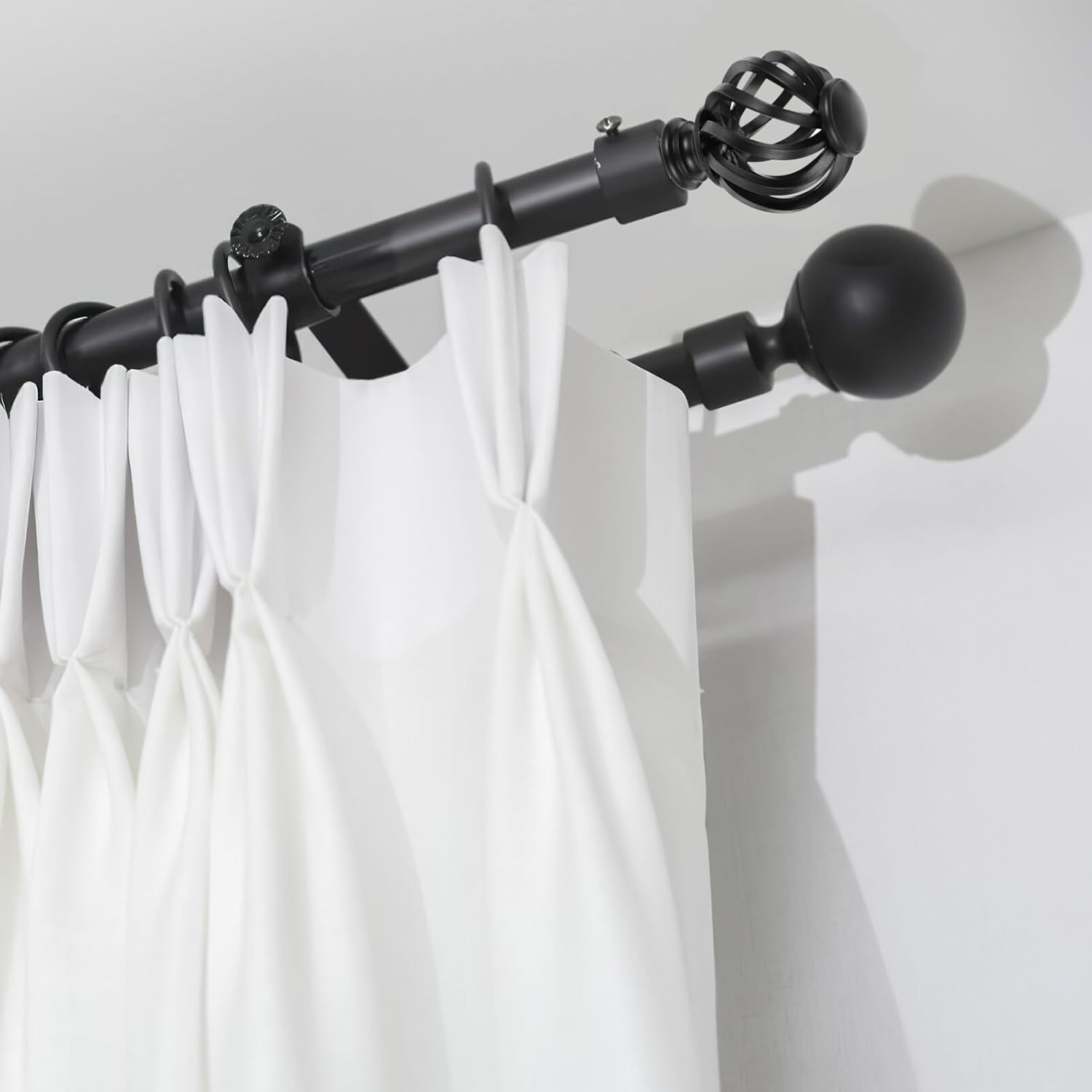 BESPORTBLE 2pcs Curtain Rod Finials Decorative End Caps for Window Treatment Stylish Curtain Pole Accessories for Living Room Bedroom Dining Room and More