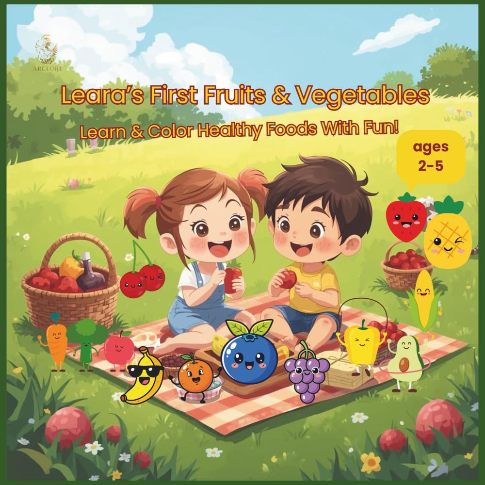 Leara’s First Fruits & Vegetables: Learn & Color Healthy Foods With Fun! (Leara’s Learn & Color Series)