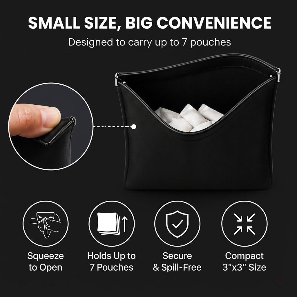 Tiny Zyn Pouch Container 2 Pack – Ultra-Discreet Squeeze Case for Zyn & Nectr Pouches, Slim Pocket Snus Holder for Travel, Events, Nights Out – Hidden Mini Storage for 7 Pouches image 3