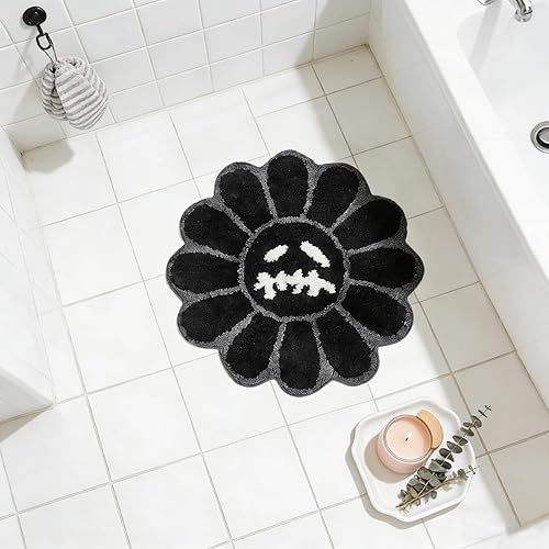 Miniatura 8 de Trippy - Alfombra de baño fresca con diseño de flores, de 2 pies, color marrón gótico, extra suave, absorbente de agua, de secado rápido