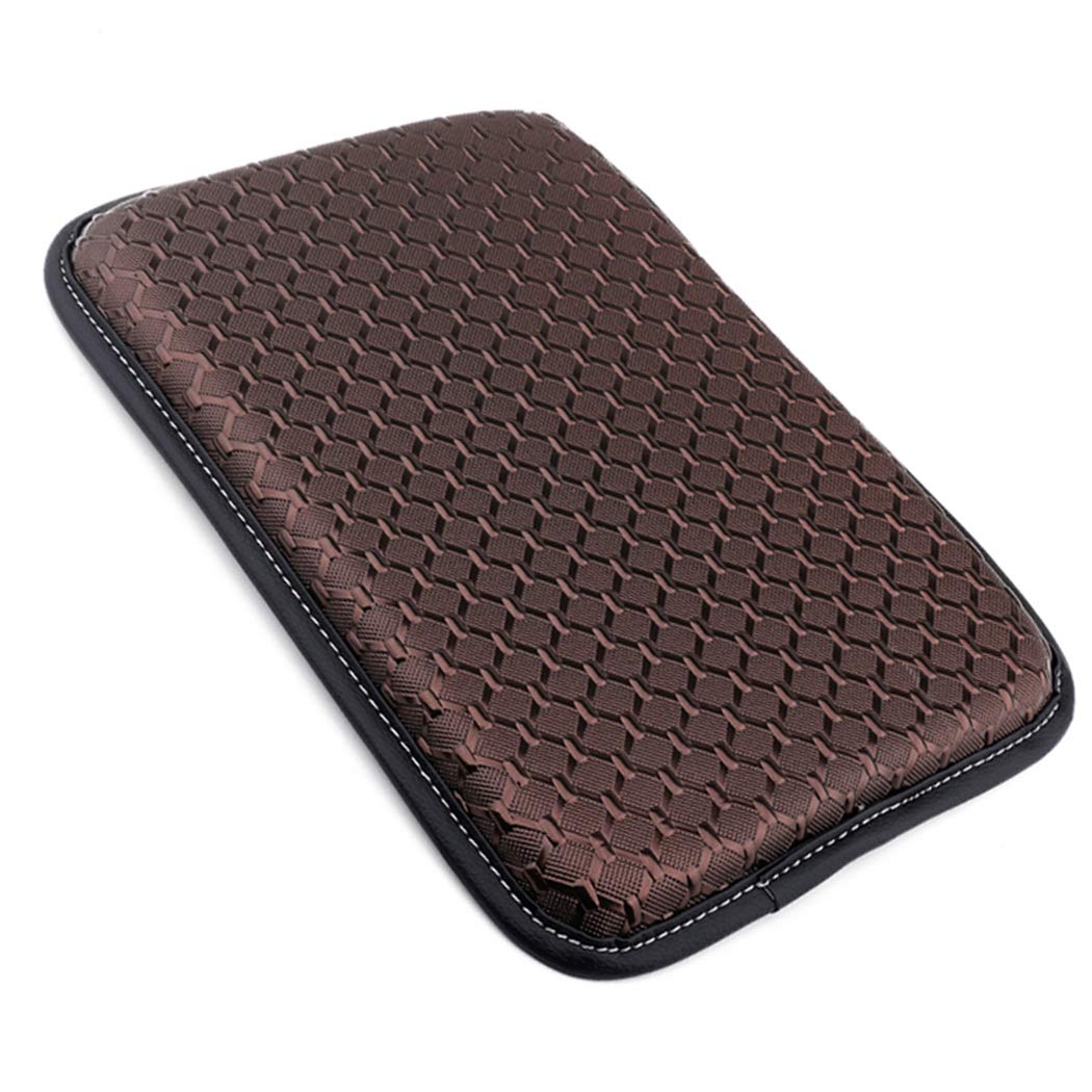 ForalaAuto Center Console Pad,PU Leather Car Armrest Seat Box Cover Protector Protects from Dirt,Damage,Pet Scratches,Old Damaged Consoles (A-Black) (A-Black) (B-Leather, Coffee)