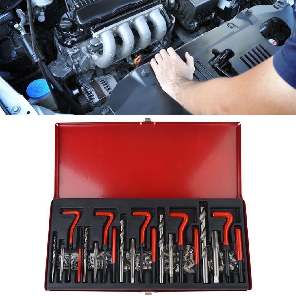 131 Pc Engine Block Restoring Damaged Thread Repair Tool for Repairing Inserting Thread Repair Tool