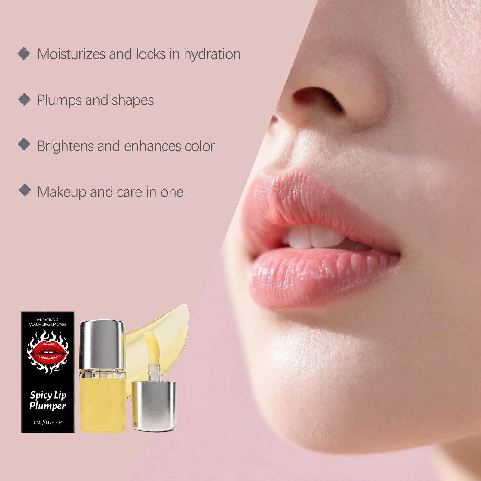 Spicy Lip Plumper, Plumping Lip Gloss, Lip Volumizer, 5 ml