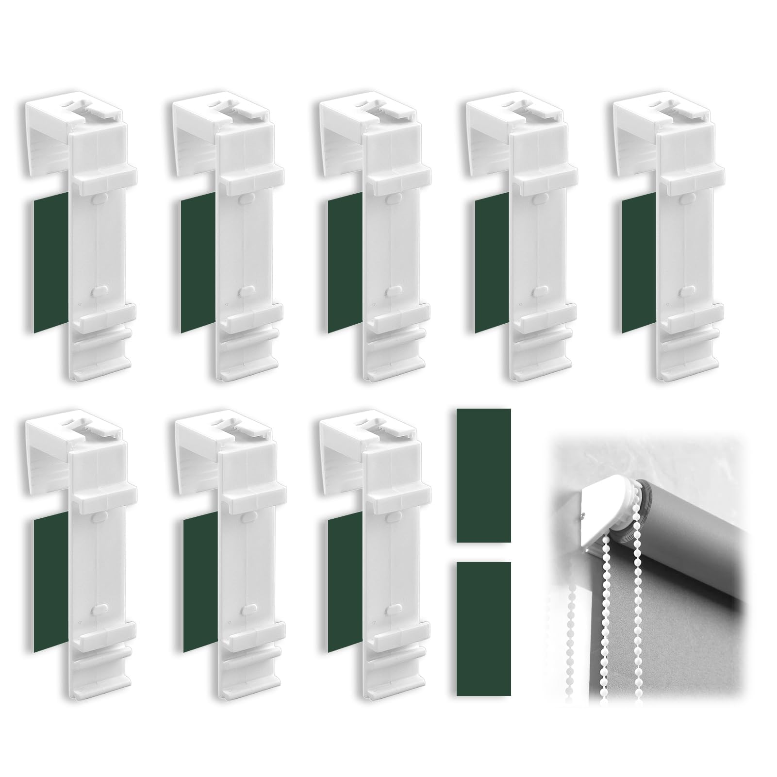 Supporti Per Tenda A Rullo - 8 Pezzi, Adesivi, Senza Foratura, Per Finestre PVC E Metallo - Foto 12