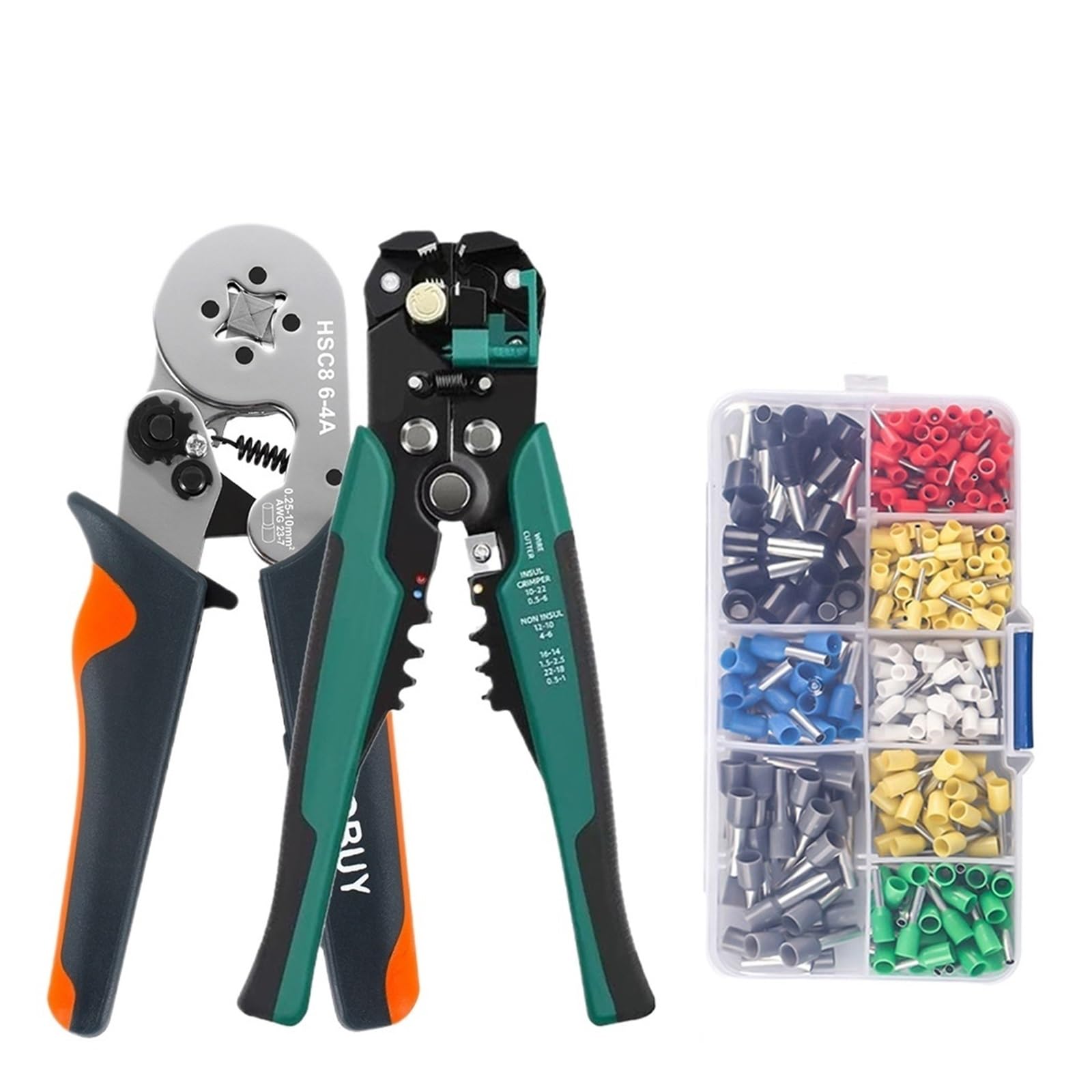 Alfbfpubxz 6-4 Bxq 400Pcs Hsc8 6-4/6-6 Tubular Terminal Ratchet Crimping Pliers