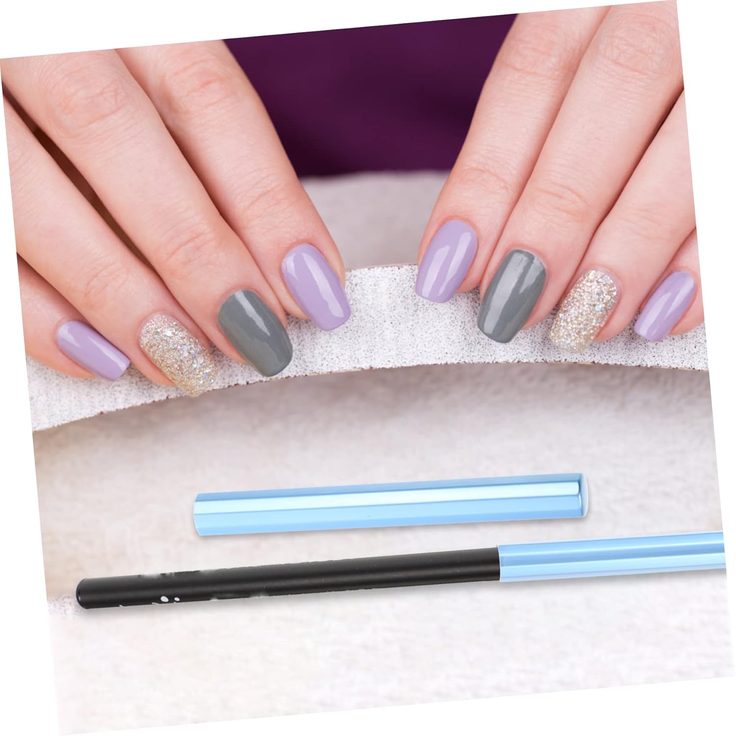 balacoo 24pcs Nail Art Pen Caps Light Acrylic Manicure Pen Decorative Protective Brush Cover Elegant Matte Rainbow Colors for Nail Art Tools