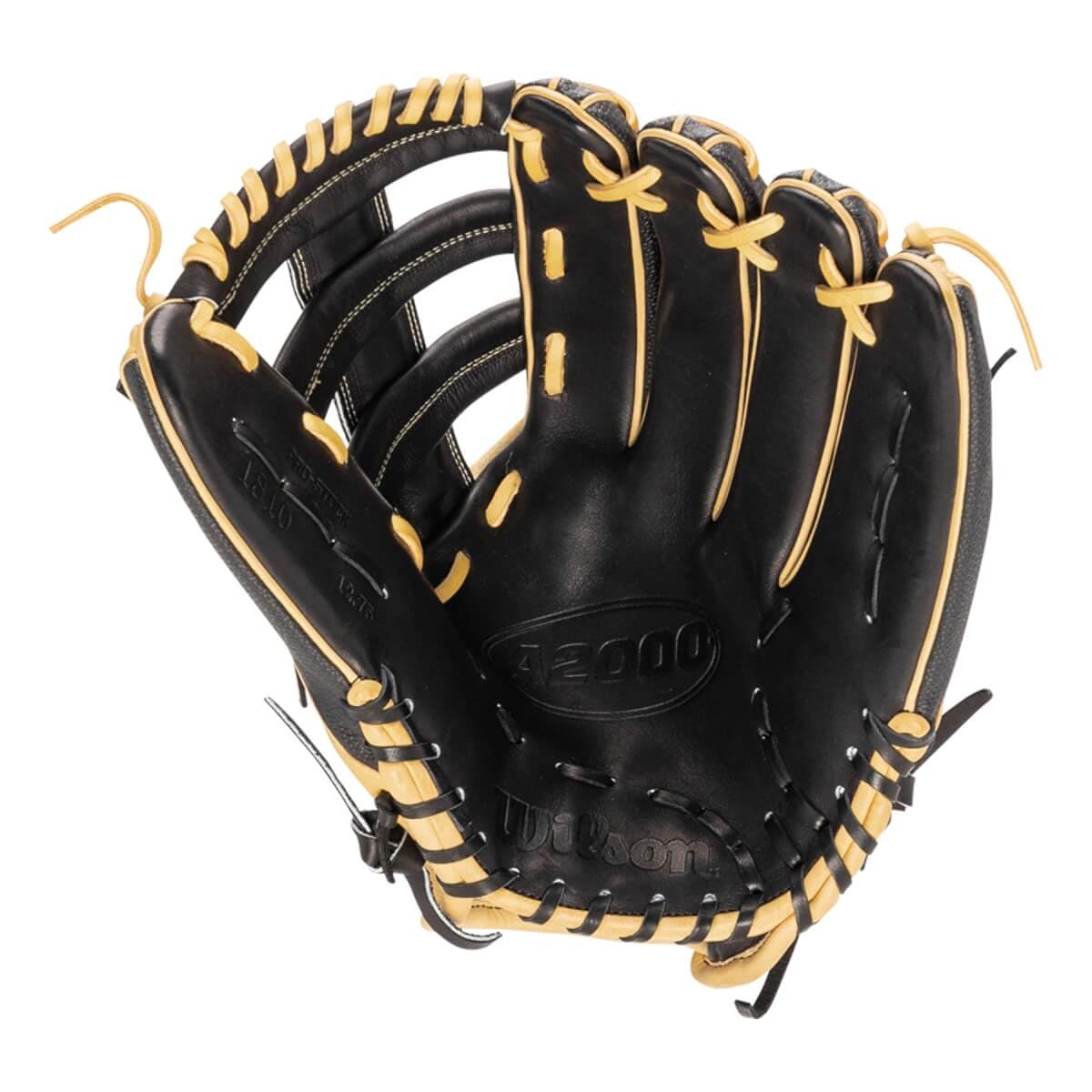 Wilson 2023 A2000 Superskin 1810 (di), Outfield-Guanti da Baseball Unisex, Nero/Biondo, 12.75"