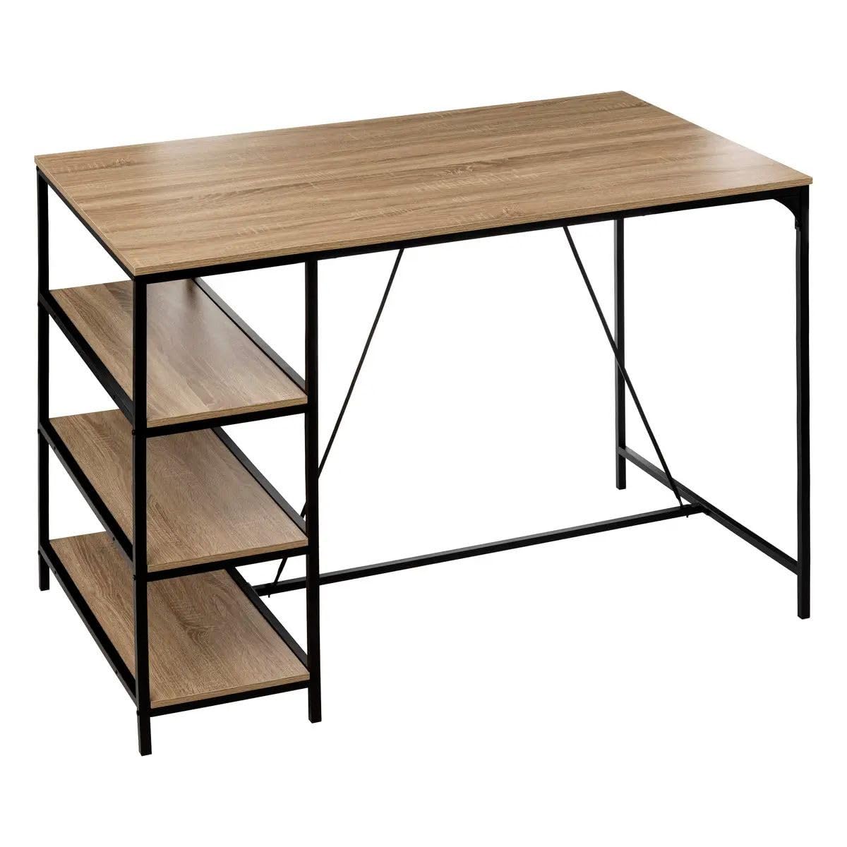 Paris Prix Five Simply Smart - Table de Bar avec Étagères Aliaj 140cm Naturel