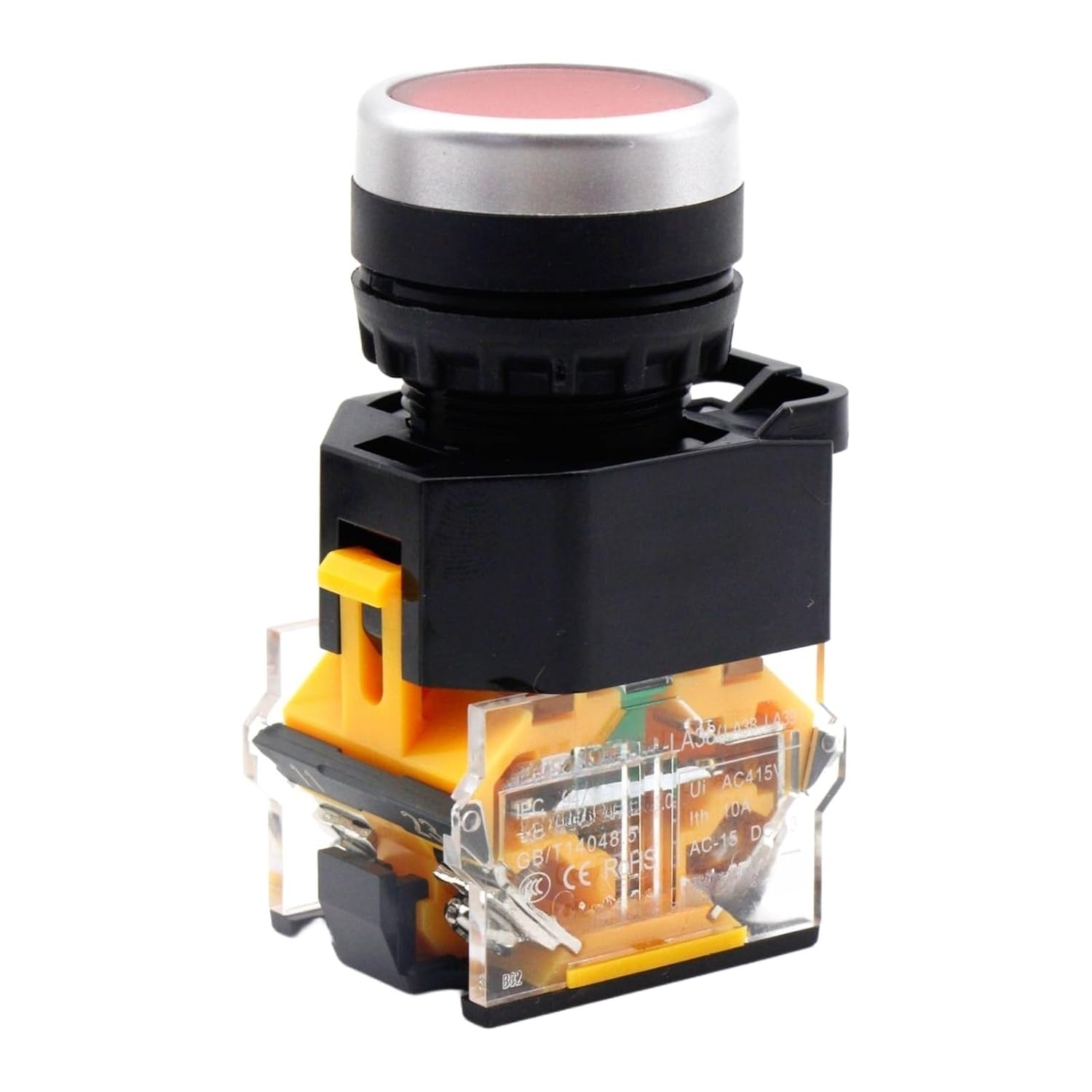Push Button Switch Push Type la38-11b self-Reset self-Locking Flat-Head Start Emergency Stop Power Supply Click 22MM