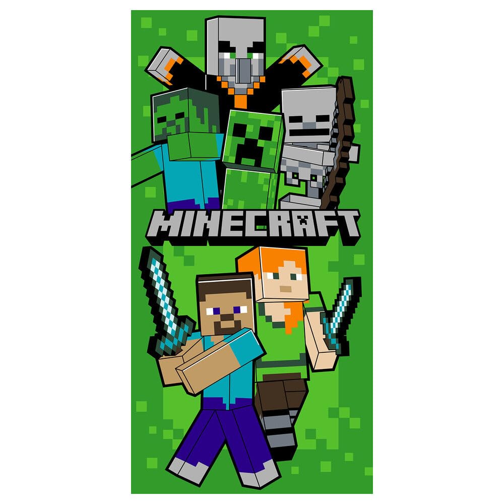 MARUKATSU Minecraft Pack Playa Niño Completo Toalla 140x70 cm + Gorra Ajustable + Botella 410ml – Set Verano Infantil Microfibra Secado Rápido Piscina Gamer — view 5