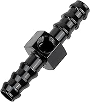 Vista 8 de EVIL ENERGY Adaptador de montaje de manómetro de combustible de 1/2 púa con puerto de medidor de sensor NPT de 1/8 "Aluminio Negro