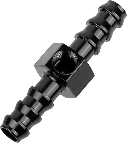 EVIL ENERGY Adaptador de montaje de manómetro de combustible de 38 púas con puerto de medidor de sensor NPT de 18 de aluminio negro
