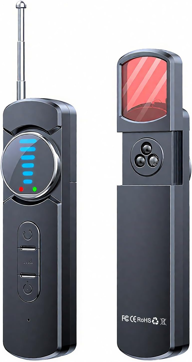 Hidden Camera Detector, Portable Anti-Spy Device, RF Signal Scanner, GPS Tracker & Bug Detector with Anti-Theft Alarm Mode for Hotels, Travel, Home & Office Privacy Protection Tool