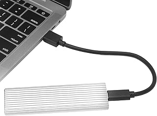 Aluminum M.2 NGFF SATA SSD Enclosure Adapter, USB 3.1 Type C 6Gbps External Solid State Enclosure M.2 SSD Reader Support B&B+M Keys, UASP Trim for 2230/2242/2260/2280(Silver)