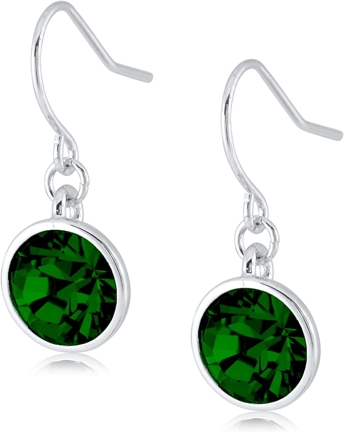 Crystal Dangle Earrings - Austrian Crystal Drop Hook Earrings Silver Tone - Everyday Wear For all Occasions - Jewelry Gift for Women - Created Gemstone