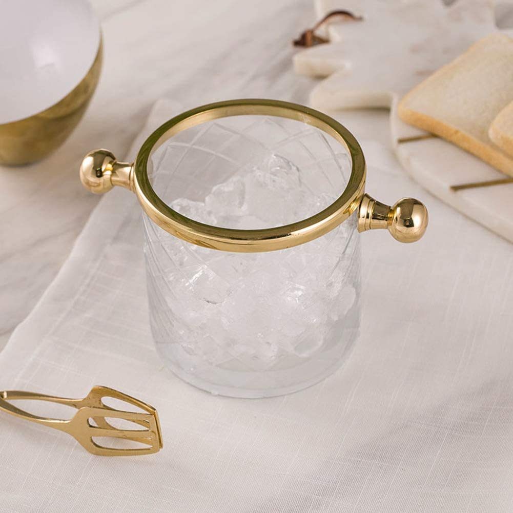 Cubitera de Cristal con asa y Pinzas: el Enfriador de Bebidas Ideal para Cerveza, Vino, champán y Prosecco.