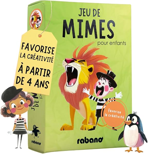 Rabano Art Jeu de mimes pour Enfants | Jeu éducatif et Cadeau pour Filles et garçons | Jeux à partir de 4, 5, 6, 7, 8, 9 Ans | Cadeaux pour Enfants | Jeu Plein air - 1