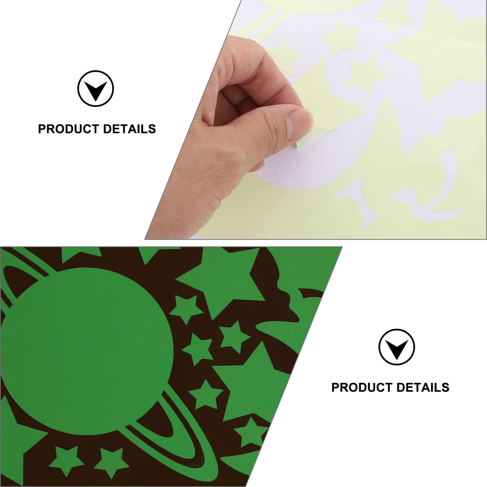 Toyvian 3sets Adesivi Murali Luminosi Per Cameretta Stickers Autoaderenti Con Stelle e Decorazioni Per Sicuro Atmosfera Magica Per Stanze e Nursery