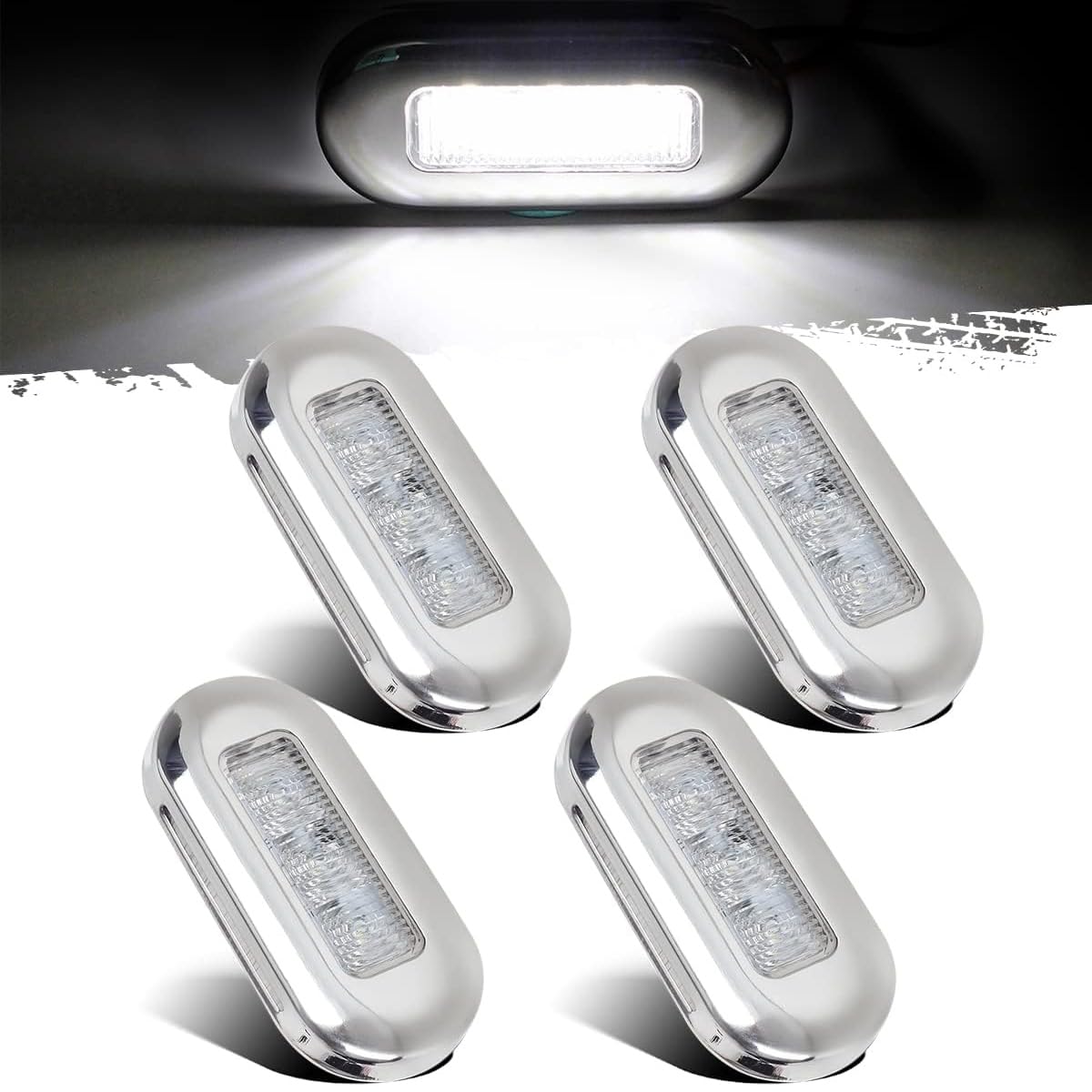 Greluma 4 Pz Luci LED marine impermeabili per barche,luce di cortesia interna per ponte,3 LED per illuminazione di poppa e cabina di navigazione per pontone,barca da pesca,barca a vela (luce bianca)